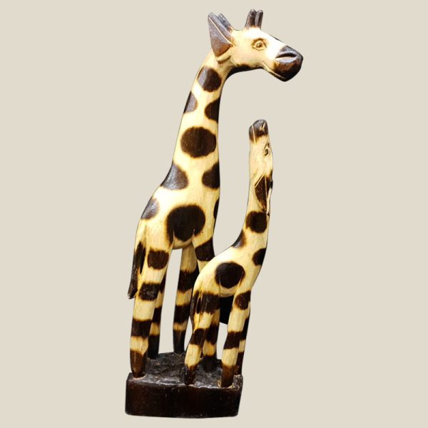 Wooden Mother and Baby Giraffe - Image 4