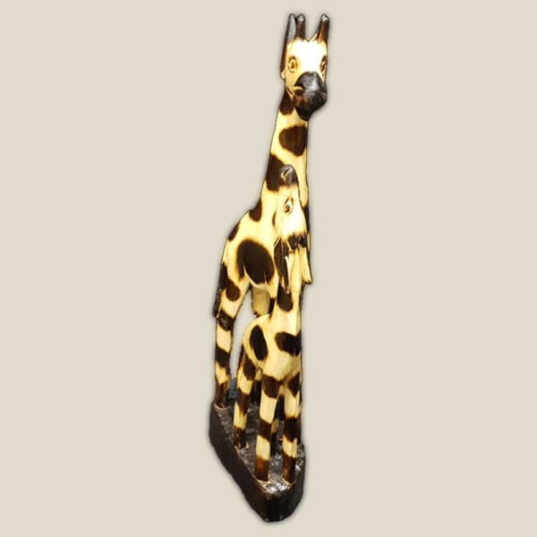 Wooden Mother and Baby Giraffe - Image 5
