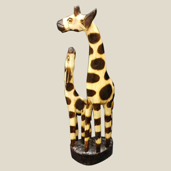 Wooden Mother and Baby Giraffe