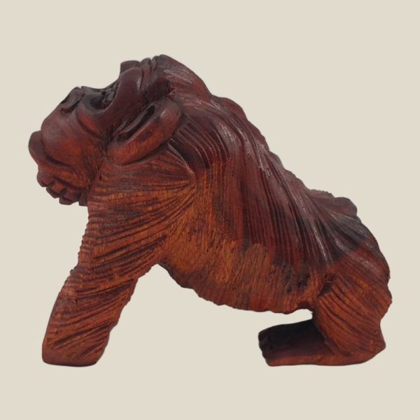 Hand Carved Wooden Monkey with hand on chin