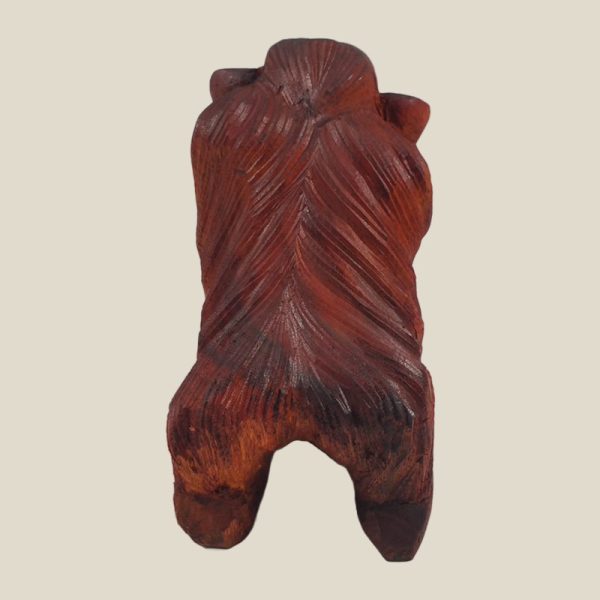 Hand Carved Wooden Monkey with hand on chin - Image 3