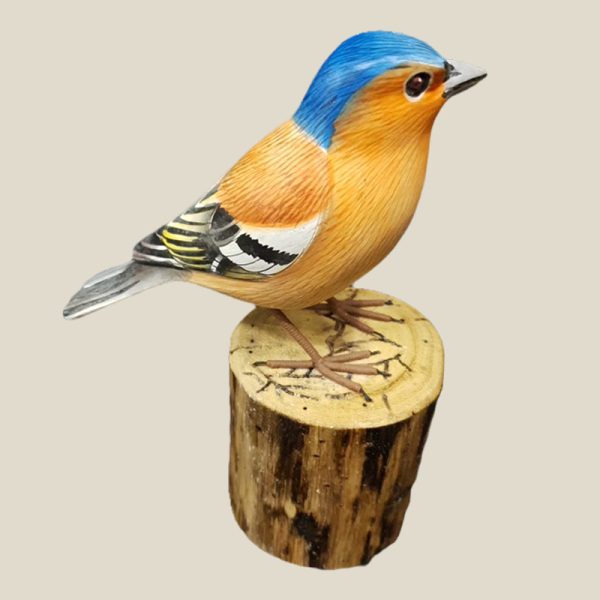 Hand Carved and Painted Wooden Chaffinch - Image 2
