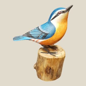 Hand Carved and Painted Wooden Nuthatch