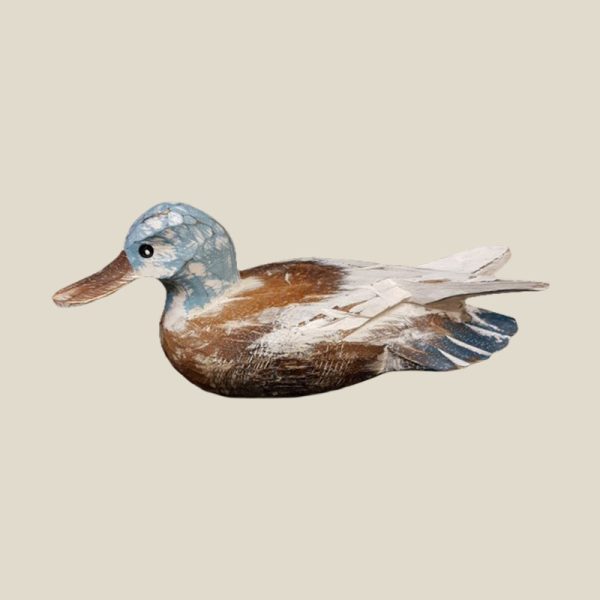 Hand Carved and Paint washed Wooden Duck - Image 3