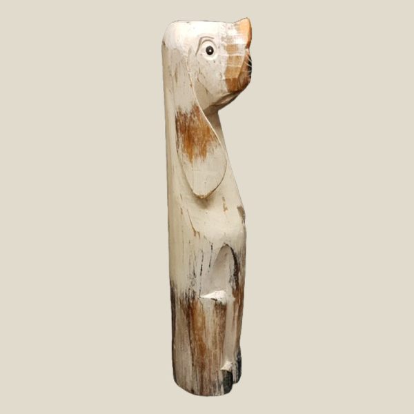 Wooden paint washed Dog vintage style - Image 2