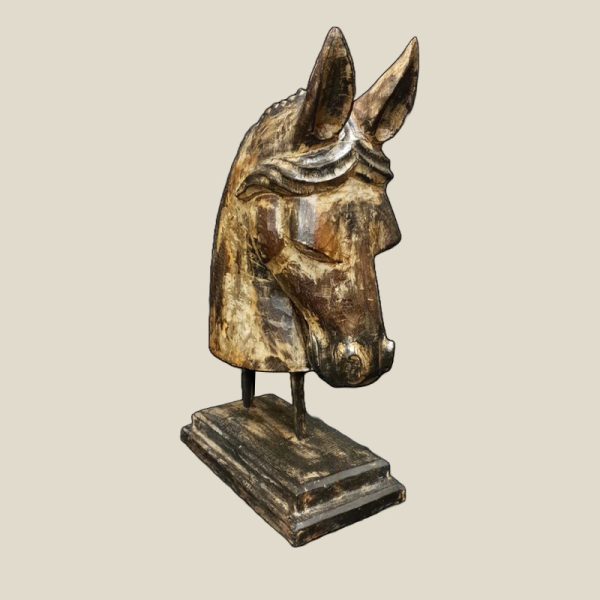 Hand Carved and Paint washed Horse Head - Image 2