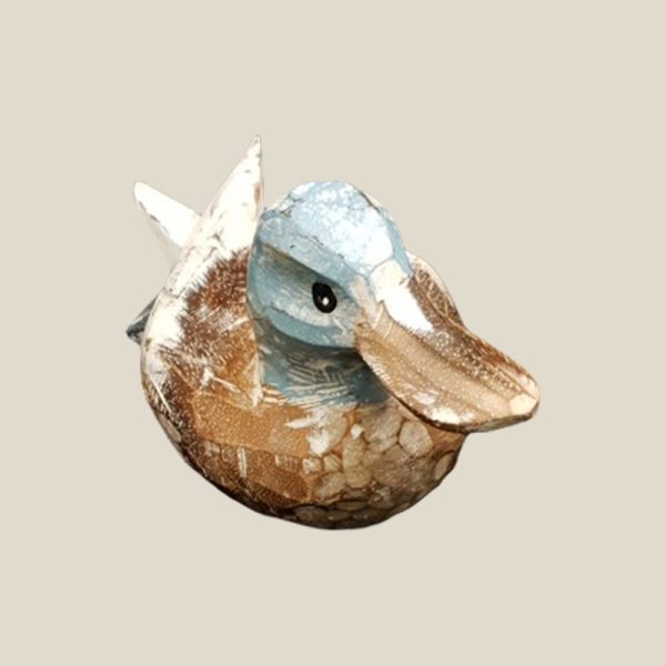 Hand Carved and Paint washed Wooden Duck