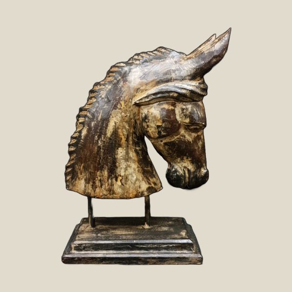 Hand Carved and Paint washed Horse Head - Image 5