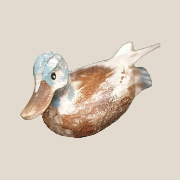 Hand Carved and Paint washed Wooden Duck - Image 5