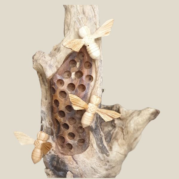 Bees on Hive Hotel with three wooden Bees on the outside - Image 4